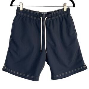 Lands' End Mens Navy Blue Mesh Lined Swim Trunk Size S